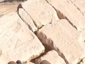 Man paragliding over the Great Pyramid of Giza captures aerial footage of what’s written on top