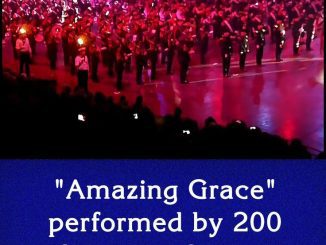 “Amazing Grace” performed by 200 bagpipes brings audience to tears