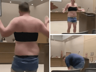 Dad strips down at school board meeting to make a point