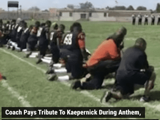 Coach Pays Tribute To Kaepernick During Anthem