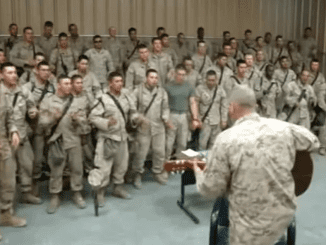 Marines captivate hearts with a beautiful performance of “Lord I Lift Your Name on High” during their break.