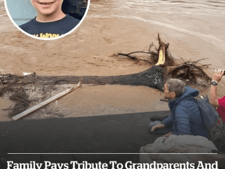 Family pays tribute to grandparents and grandson, 7, after they were swept away by floods after taking shelter on roof