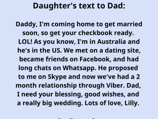 Daughter texts dad about new boyfriend, but dad’s response is hilarious