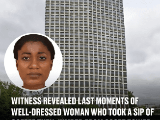 Witness revealed last moments of well-dressed woman who took a sip of coffee then jumped from 262ft tower