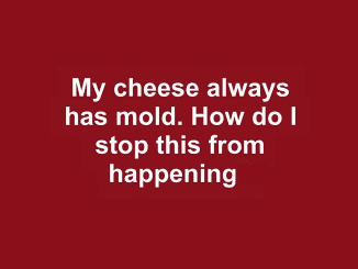 My cheese always gets moldy. To prevent this…