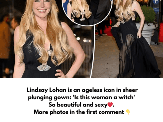 Lindsay Lohan is an ageless icon in sheer plunging gown: ‘Is this woman a witch’